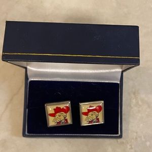 Ole miss colonel reb square cuff links